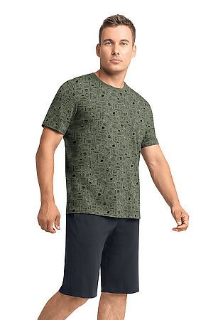 Костюм (шорты+футболка) CLEVER (Т.зелёный/чёрный) MHP431013 #987343