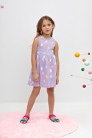 Платье  CROCKID (Пастельно-лиловый,мишки к459) #989827