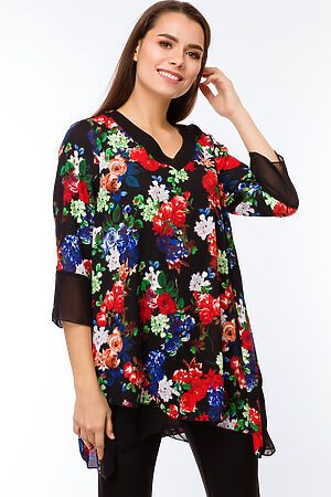 Блузка FIFTYPATES (Черный/цветы) 4-501 #99225