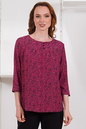 Блуза BRASLAVA (Чёрный розовый с рисунком) 4222-8 #999303