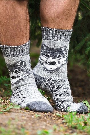 НАТАЛИ Носки шерстяные шерстяные мужские Волк #1056138
