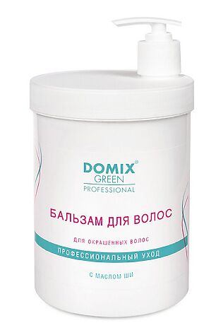 KRISTALLER Domix Green Professional Бальзам для окрашенных волос с маслом ши, 1000 мл #1108104
