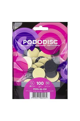 KRISTALLER Staleks Сменные файлы на мягкой основе для педикюрного диска / Pododisk L, 100 грит #1108236