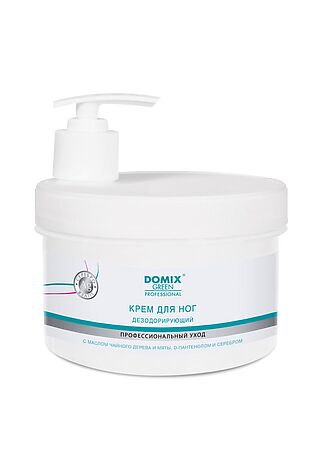 KRISTALLER Domix Green Professional Крем для ног дезодорирующий с серебром и маслом чайного дерева, 500 мл #1108243