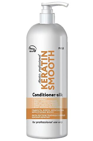 KRISTALLER Frezy Grand Кондиционер разглаживание, ламинирование, керапластика волос / Keratin Smooth Conditioner-silk PH 5.5, 1000 мл #1108302