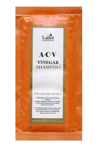 KRISTALLER Lador Шампунь для волос в пробнике с яблочным уксусом / ACV Apple Vinergar Shampoo, 10 мл #1108505