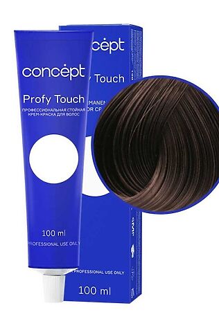 KRISTALLER Concept Profy Touch 4.75 Профессиональный крем-краситель для волос, темно-каштановый , 100 мл #1108553