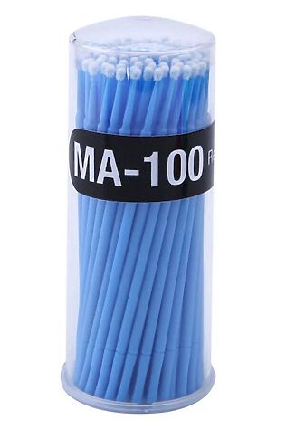 KRISTALLER Kristaller Микробраши одноразовые для нанесения растворов / MA-100 Regular, синий, 100 шт #1108747