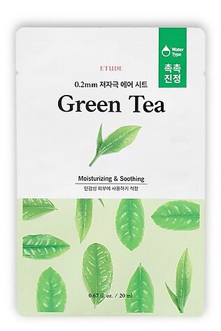 KRISTALLER Etude Тканевая маска для лица с экстрактом зелёного чая / 0.2 Therapy Air Mask Green Tea, 20 мл #1108749