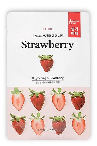 KRISTALLER Etude Тканевая маска для лица с экстрактом клубники / 0.2 Therapy Air Mask Strawberry, 20 мл #1108752