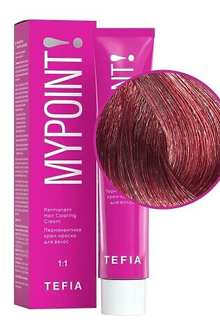 KRISTALLER TEFIA Mypoint 5.5 Перманентная крем-краска для волос / Светлый брюнет красный, 60 мл #1108783