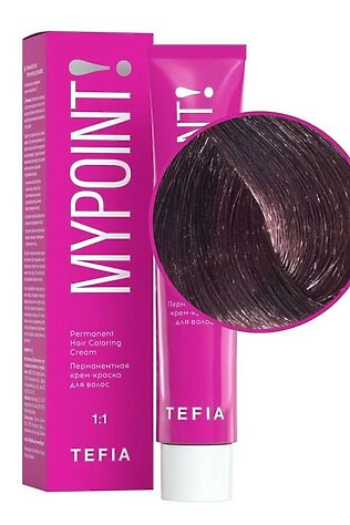 KRISTALLER TEFIA Mypoint 5.61 Перманентная крем-краска для волос / Светлый брюнет махагоново-пепельный, 60 мл #1108784