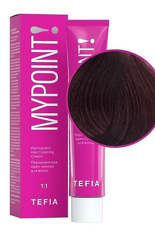 KRISTALLER TEFIA Mypoint 6.61 Перманентная крем-краска для волос / Темный блондин махагоново-пепельный, 60 мл #1108788