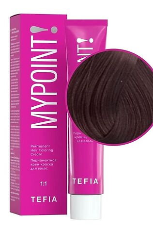 KRISTALLER TEFIA Mypoint 7.61 Перманентная крем-краска для волос / Блондин махагоново-пепельный, 60 мл #1108814