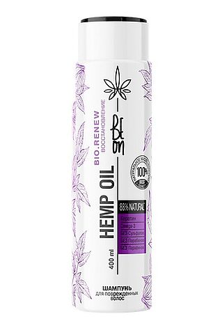 KRISTALLER BeOn Шампунь для поврежденных волос / Hemp Oil, 400 мл #1108975
