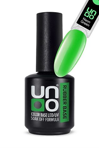 KRISTALLER Uno Камуфлирующее базовое покрытие для гель-лака / Rubber Color Base Gel, Neon Green, 12 г #1108993