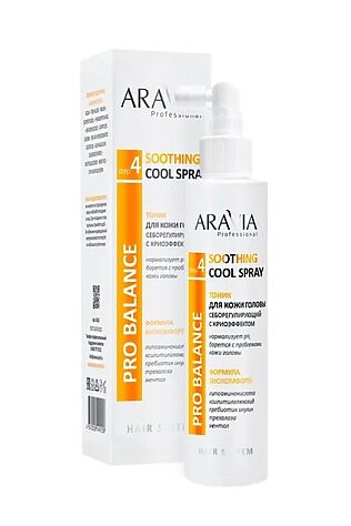KRISTALLER Aravia Тоник для кожи головы себорегулирующий с криоэффектом / Soothing Cool Spray, 150 мл #1109009