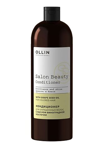 KRISTALLER Ollin Кондиционер для окрашенных волос с маслом виноградной косточки / Salon Beauty, 1000 мл #1109126