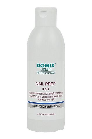 KRISTALLER Domix Green Professional Обезжириватель ногтевой пластины 2 в 1, средство для снятия липкого слоя и лака для ногтей / Nail Prep Lux, 200 мл #1109135
