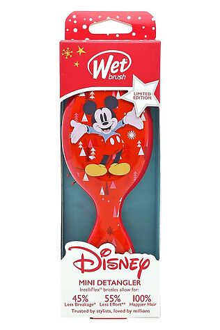 KRISTALLER Wet Brush Расческа для спутанных волос мини / Holiday Joy Mini Detangler Mickey BWR832MMTR #1109353
