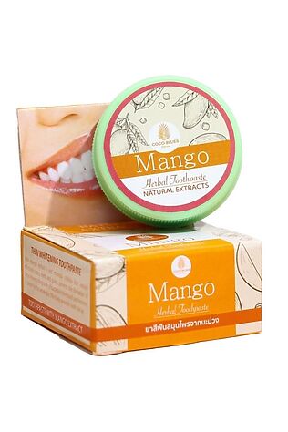 KRISTALLER Coco Blues Травяная зубная паста с экстрактом манго / Mango Herbal Toothpaste, 30 г #1109362