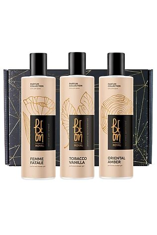 KRISTALLER BeOn Подарочный набор парфюрованных гелей для душа №22 / Royal Tobacco Vanilla, Oriental Amber, Femme Fatale, 260 мл x 3 #1109503