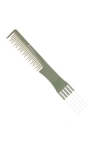 KRISTALLER Dewal Расчёска рабочая для начеса с металлической вилкой / Эконом OLIVE CO-6506OLIVE, 19 см #1109539