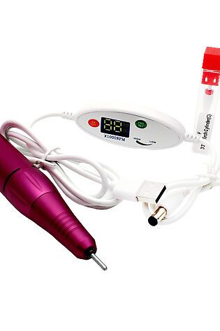 KRISTALLER Nail Art Машинка для маникюра и педикюра / C60 Nail Art Machine Fiashing Mei Red, 25 Вт #1109543
