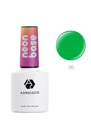 KRISTALLER ADRICOCO База для гель-лака / Neon base №06, зеленое киви, 8 мл #1109573