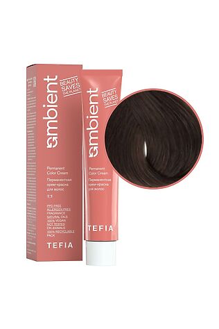 KRISTALLER TEFIA  Ambient 6.0 Перманентная крем-краска для волос / Темный блондин натуральный, 60 мл #1109758