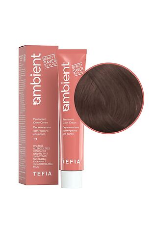 KRISTALLER TEFIA  Ambient 7.16 Перманентная крем-краска для волос / Блондин пепельно-махагоновый, 60 мл #1109760