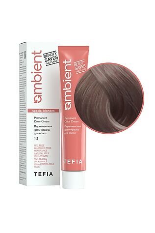 KRISTALLER TEFIA  Ambient 1016 Перманентная крем-краска для волос / Специальный блондин пепельно-махагоновый, 60 мл #1109769