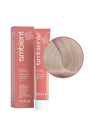 KRISTALLER TEFIA  Ambient 10.877 Перманентная крем-краска для волос / Экстра светлый блондин интенсивный коричнево-фиолетовый, 60 мл #1109786