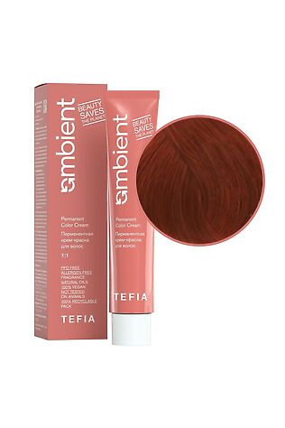 KRISTALLER TEFIA  Ambient 7.4 Перманентная крем-краска для волос / Блондин медный, 60 мл #1109792