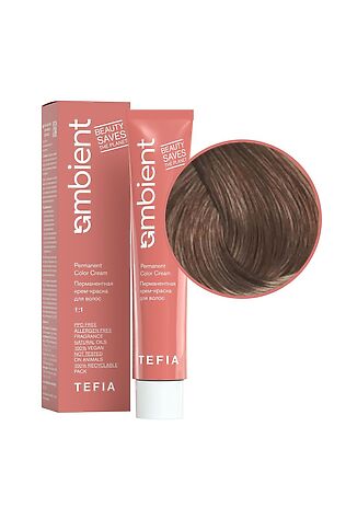 KRISTALLER TEFIA  Ambient 8.0 Перманентная крем-краска для волос / Светлый блондин натуральный, 60 мл #1109799