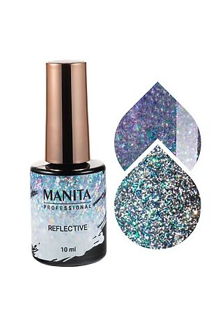 KRISTALLER Manita Professional Гель-лак для ногтей светоотражающий с хлопьями юки / Multichrome Reflective №04, 10 мл #1109829