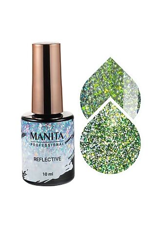 KRISTALLER Manita Professional Гель-лак для ногтей светоотражающий с хлопьями юки / Multichrome Reflective №06, 10 мл #1109831