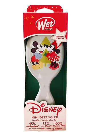 KRISTALLER Wet Brush Расческа для спутанных волос мини / Holiday Joy Mini Detangler Holiday Couple BWR832MMWH #1109860