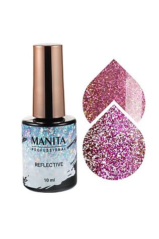 KRISTALLER Manita Professional Гель-лак для ногтей светоотражающий с хлопьями юки / Multichrome Reflective №01, 10 мл #1109878