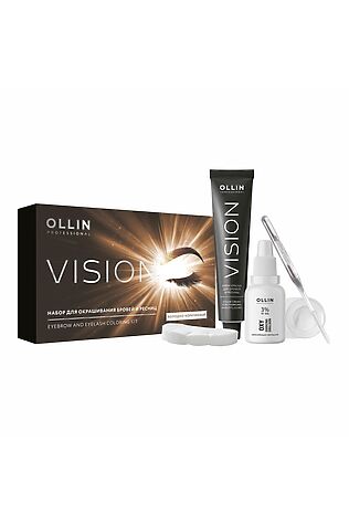 KRISTALLER Ollin Набор для окрашивания бровей и ресниц / Vision, холодно-коричневый #1109884