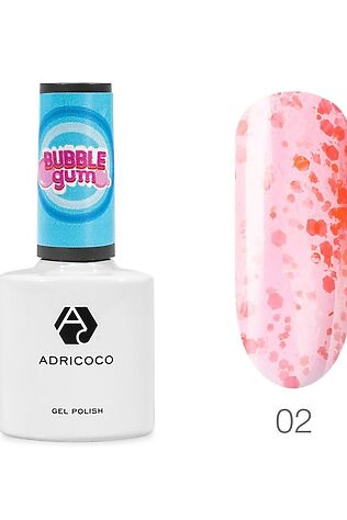 KRISTALLER ADRICOCO Гель-лак для ногтей с цветной неоновой слюдой / Bubble Gum №02, сладкий арбуз, 8 мл #1109928