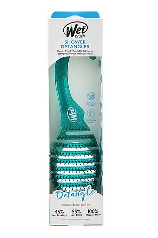 KRISTALLER Wet Brush Расчёска массажная для душа / Shower Glitter Detangler Teal BWR801GREEGL #1109961