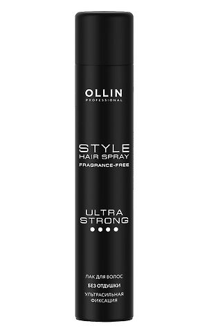 KRISTALLER Ollin Лак для волос ультрасильной фиксации без отдушки / Style Hair Spray Fragnance Free Ultra Strong, 400 мл #1109991