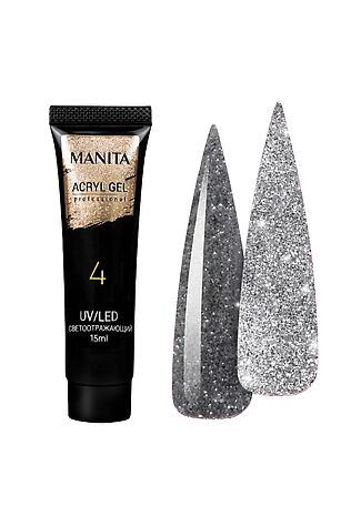 KRISTALLER Manita Professional Акриловый гель для ногтей светоотражающий №04, 15 мл #1110018