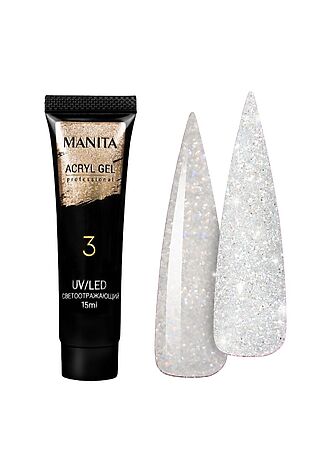 KRISTALLER Manita Professional Акриловый гель для ногтей светоотражающий №03, 15 мл #1110021