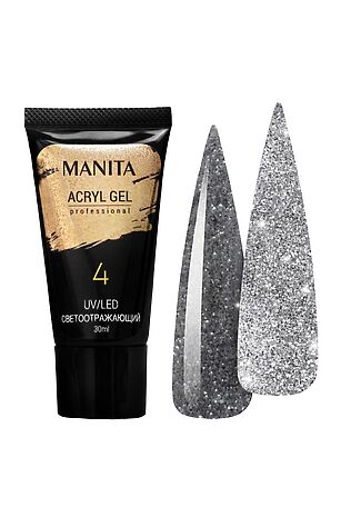 KRISTALLER Manita Professional Акриловый гель для ногтей светоотражающий №04, 30 мл #1110025