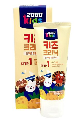 KRISTALLER Dental Clinic 2080 Зубная паста для детей без фтора / Kids Clinic 1 Step Toothpaste Pineapple Scent (0-2 лет), 80 г #1110028