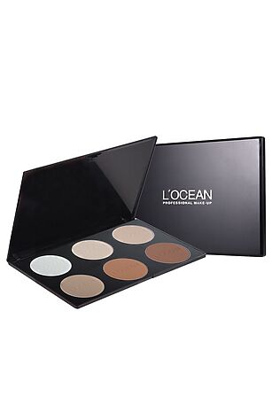 KRISTALLER L’ocean Профессиональная палетка пудры 6 оттенков / Hole Cake Powder, 10 г x 6 #1110046