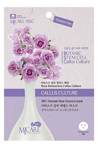 KRISTALLER MIJIN Маска тканевая с экстрактом дамасской розы / MJ Care BSC Damask Rose Essence Mask, 25 г #1110068