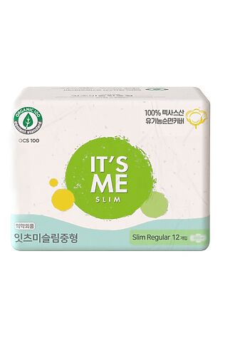 KRISTALLER IT'S ME Прокладки женские гигиенические с крылышками / Slim Organic Cotton Pads Regular, 250 мм, 3 капли, 12 шт. #1110075